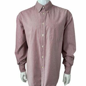 Gap Red Vertical Striped Casual Button Down Shirt